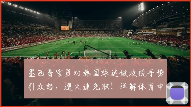 墨西哥官员对韩国球迷做歧视手势引众怒，遭火速免职！详解体育中哪些动作涉嫌种族歧视